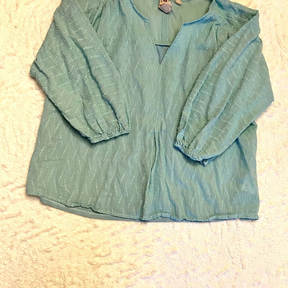 Anthro DOLAN Light Teal Blouse- small